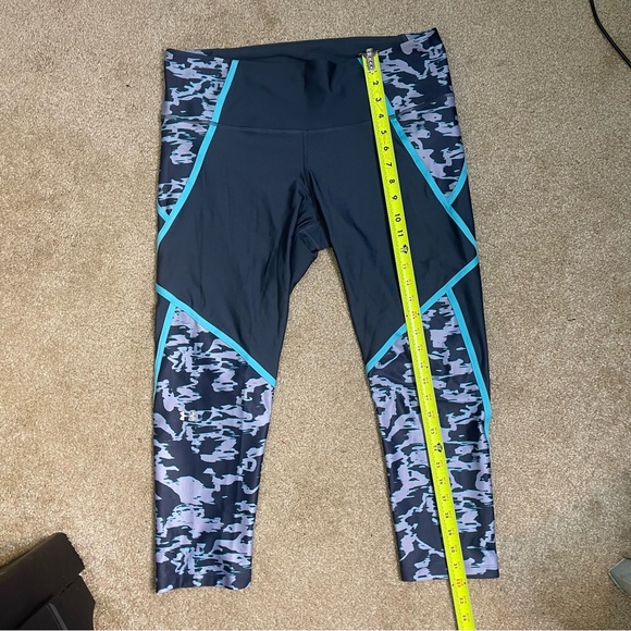 Under Armour Gray Teal Athletic Leggings Compression Heatgear 2XL - Picture 9 of 12